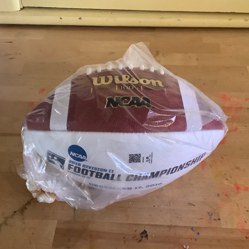 Wilson White and Brown NCAA Football - Championship Logo